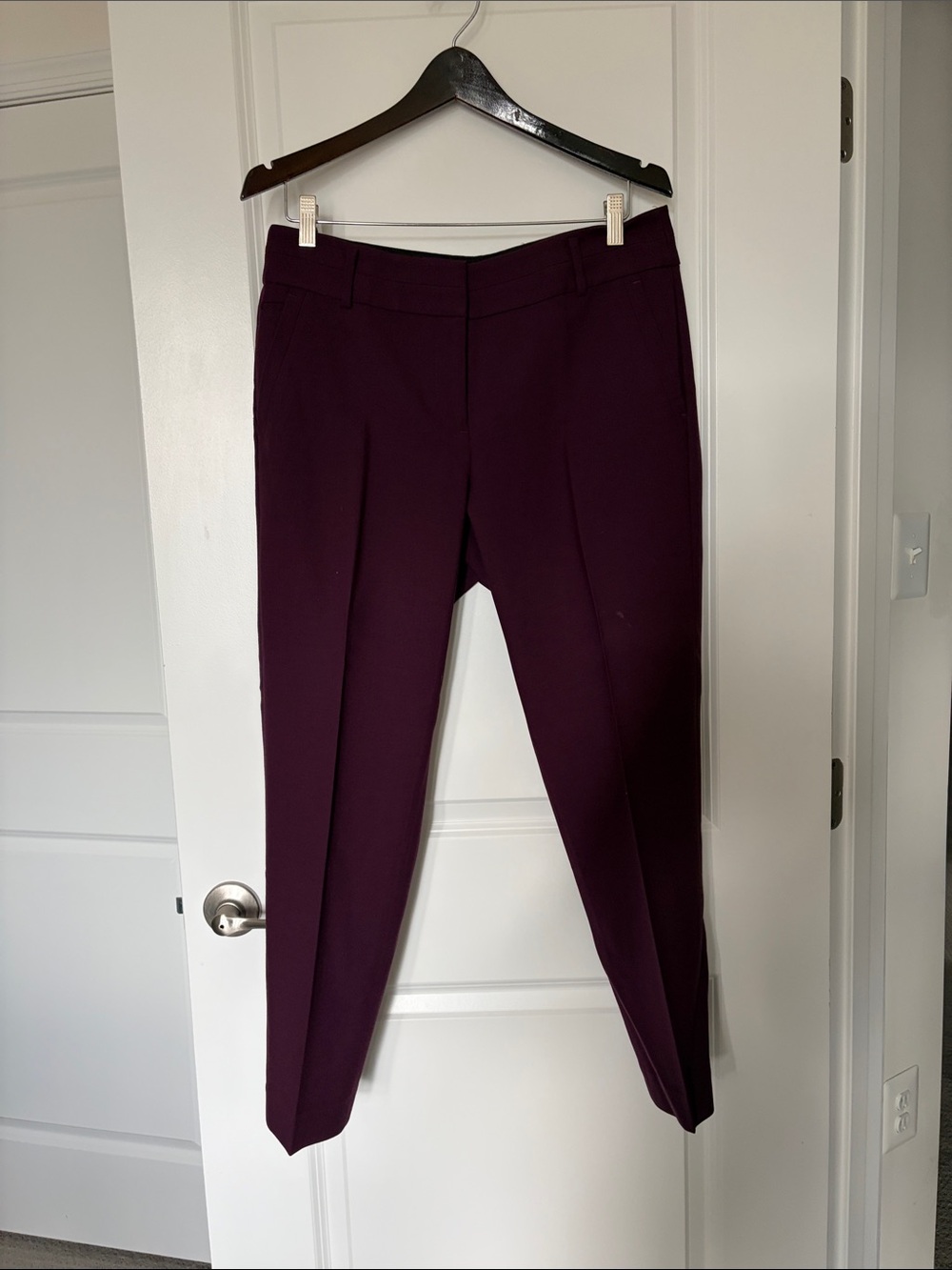 Ann Taylor Plum Straight-Leg Work Pants